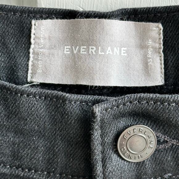 Everlane The Way High Jean Straight Leg Raw Hem in Black - Picture 7 of 8